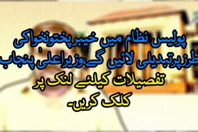 پولیس نظام میں خیبرپختونخواکی طرزپرتبدیلی لائیں گے،وزیراعلیٰ پنجاب