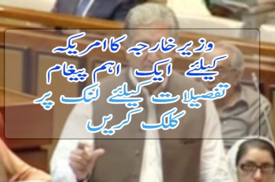 وزیرخارجہ کاامریکہ  کیلئے  ایک  ایم پیغام