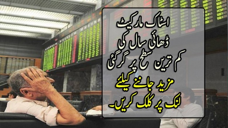 اسٹاک مارکیٹ ڈھائی سال کی کم ترین سطح پر گرگئی