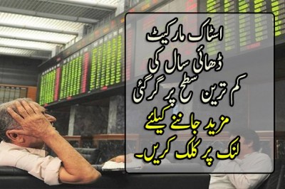اسٹاک مارکیٹ ڈھائی سال کی کم ترین سطح پر گرگئی