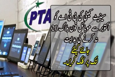 سینیٹ کمیٹی کی پی ٹی اے کو 20 اکتوبر سے موبائل فون بلاک نہ کرنے کی ہدایت