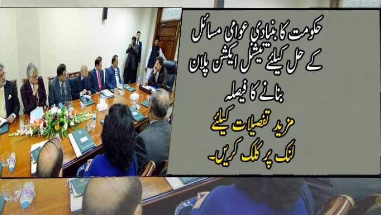 حکومت کا بنیادی عوامی مسائل کے حل کیلئے نیشنل ایکشن پلان بنانے کا فیصلہ