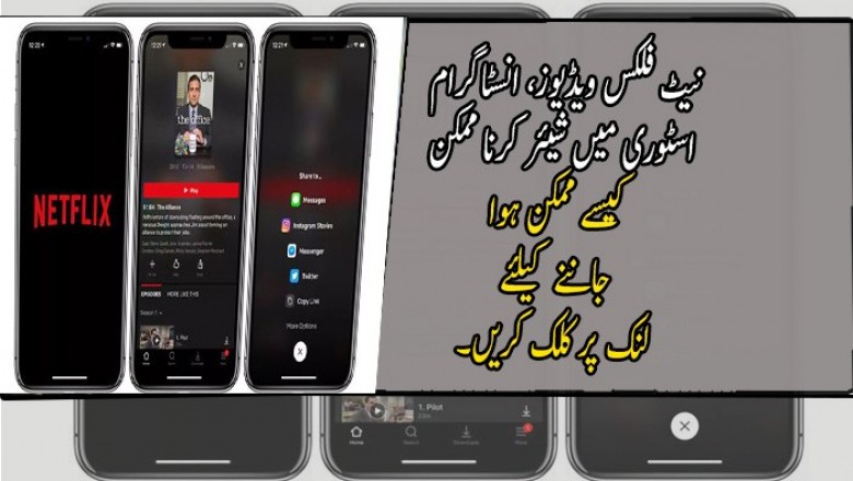 نیٹ فلکس ویڈیوز، انسٹاگرام اسٹوری میں شیئر کرنا ممکن