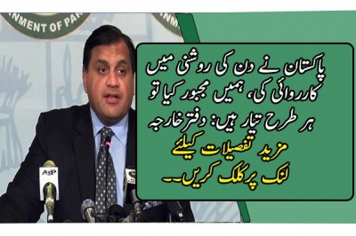 پاکستان نے دن کی روشنی میں کارروائی کی، ہمیں مجبور کیا تو ہر طرح تیار ہیں: دفترخارجہ