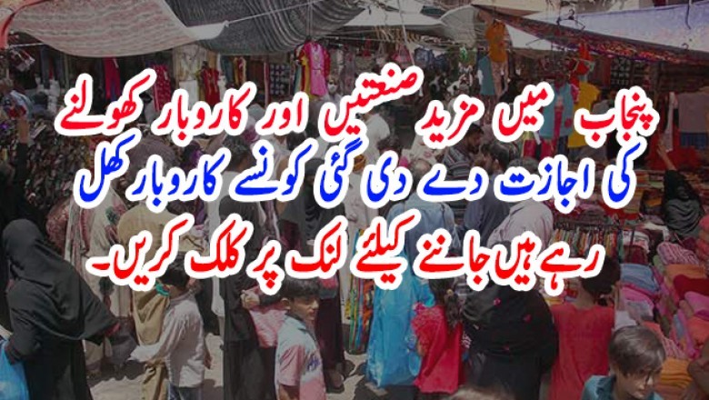 پنجاب میں مزید  صنعتیں اور کاروبار کھولنے کی اجازت دے دی گئی