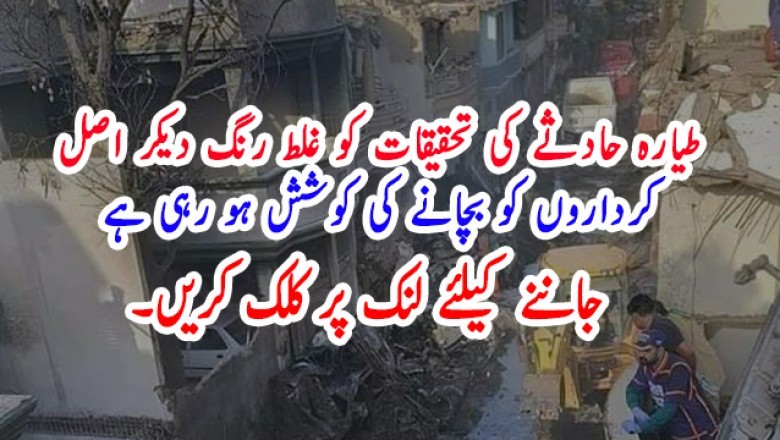 طیارہ حادثے کی تحقیقات کو غلط رنگ دیکر اصل کرداروں کو بچانے کی کوشش ہو رہی ہے