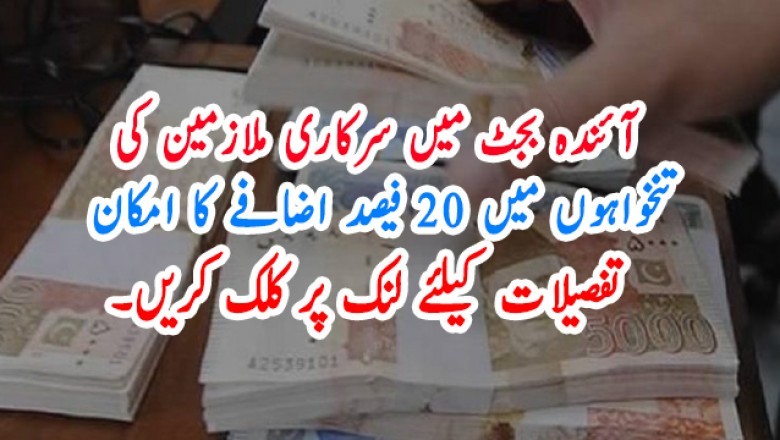 آئندہ بجٹ میں سرکاری ملازمین کی تنخواہوں میں 20 فیصد اضافے کا امکان