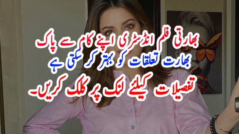 بھارتی فلم انڈسٹری اپنے کام سے پاک بھارت تعلقات کو بہتر کر سکتی ہے