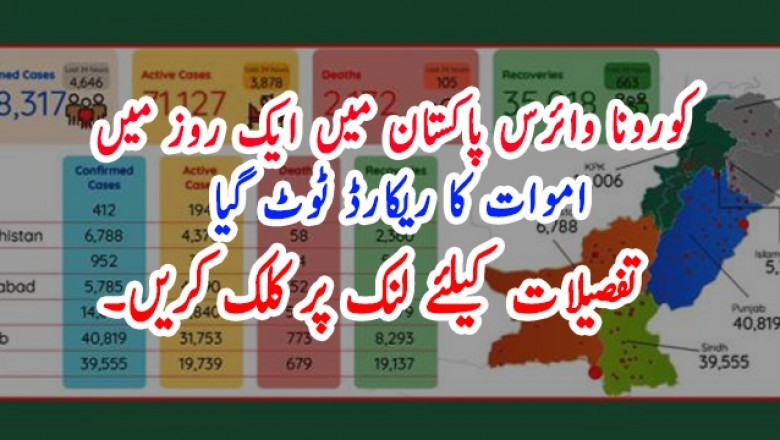 کورونا وائرس پاکستان میں ایک روز میں  اموات کا ریکارڈ ٹوٹ گیا